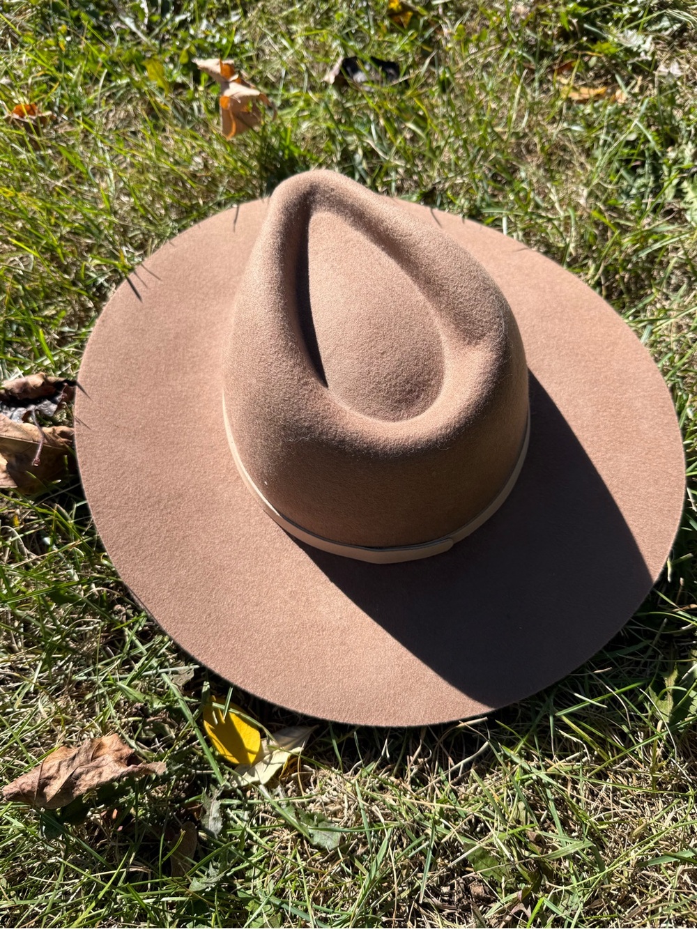 Lack Of Color Tan Wide-Brim Felt wool Fedora